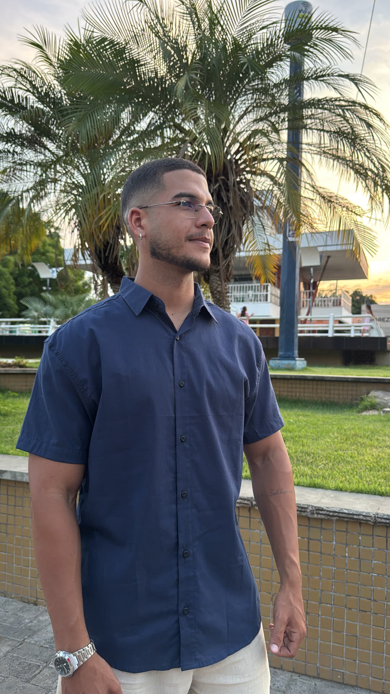Camisa Social Manga Curta Dom Royale